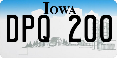 IA license plate DPQ200