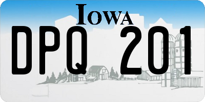 IA license plate DPQ201