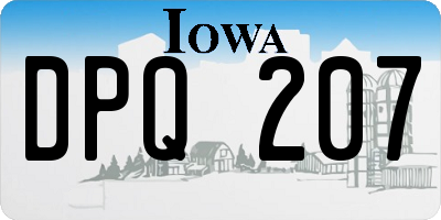 IA license plate DPQ207