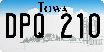 IA license plate DPQ210