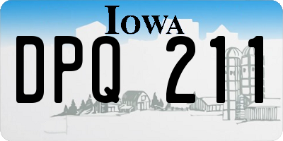 IA license plate DPQ211