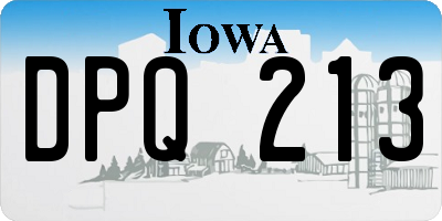 IA license plate DPQ213