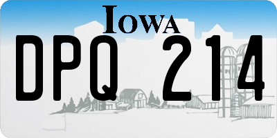 IA license plate DPQ214