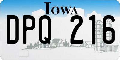 IA license plate DPQ216