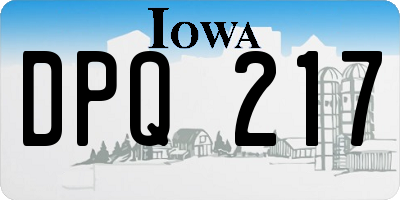 IA license plate DPQ217