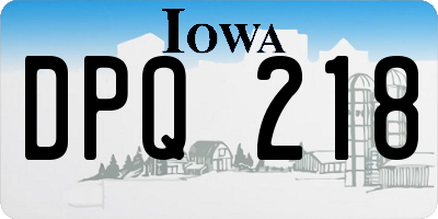 IA license plate DPQ218