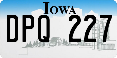 IA license plate DPQ227
