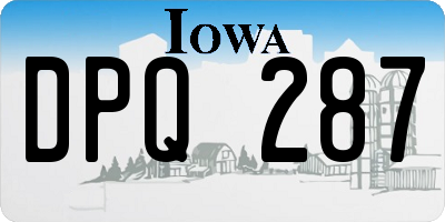 IA license plate DPQ287