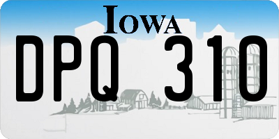 IA license plate DPQ310