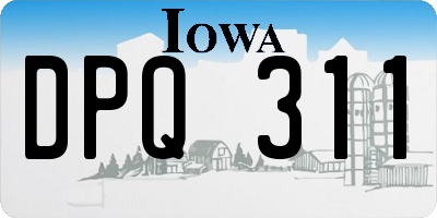 IA license plate DPQ311
