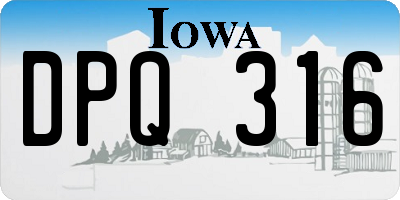 IA license plate DPQ316