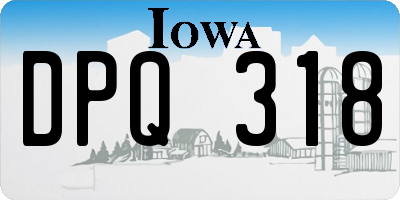 IA license plate DPQ318