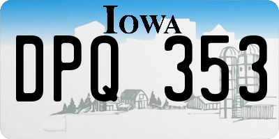 IA license plate DPQ353