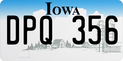 IA license plate DPQ356