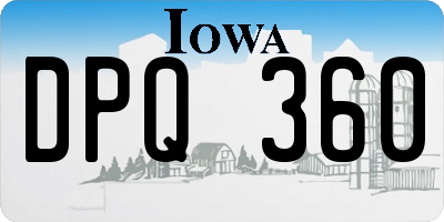 IA license plate DPQ360