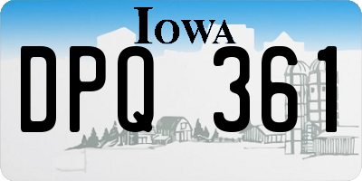 IA license plate DPQ361