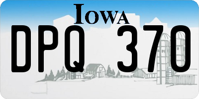 IA license plate DPQ370
