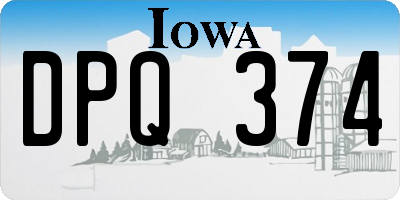 IA license plate DPQ374