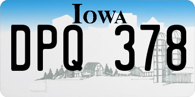 IA license plate DPQ378