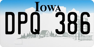IA license plate DPQ386