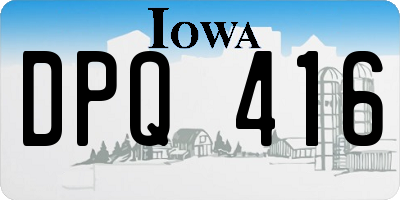 IA license plate DPQ416