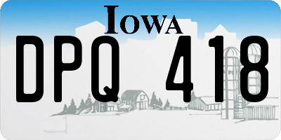 IA license plate DPQ418