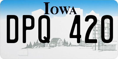 IA license plate DPQ420