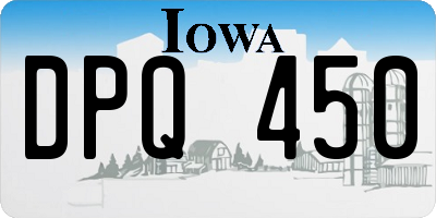 IA license plate DPQ450