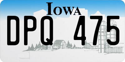 IA license plate DPQ475