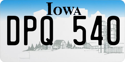 IA license plate DPQ540