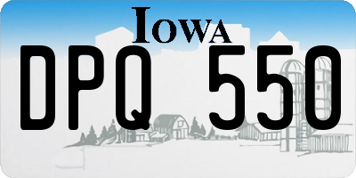 IA license plate DPQ550