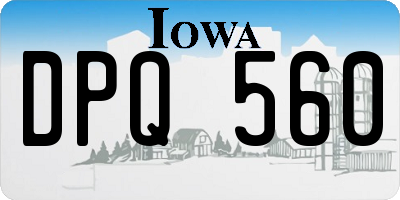 IA license plate DPQ560