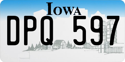 IA license plate DPQ597
