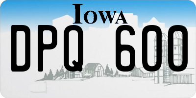 IA license plate DPQ600