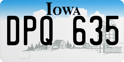 IA license plate DPQ635