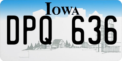 IA license plate DPQ636