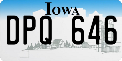 IA license plate DPQ646