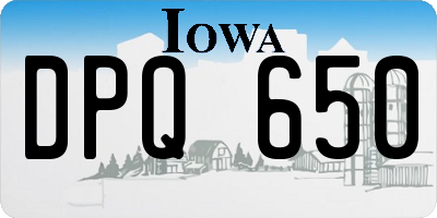 IA license plate DPQ650
