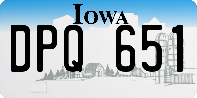 IA license plate DPQ651