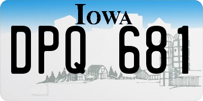 IA license plate DPQ681
