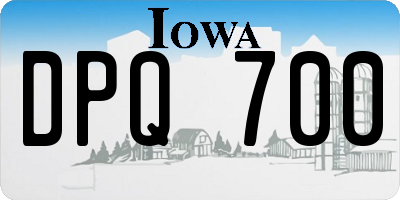 IA license plate DPQ700