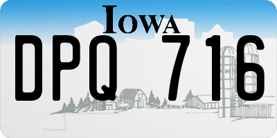 IA license plate DPQ716
