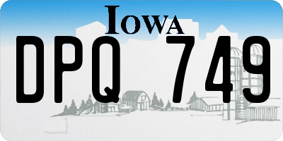 IA license plate DPQ749