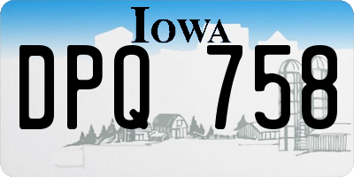 IA license plate DPQ758