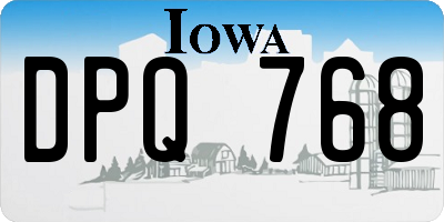 IA license plate DPQ768