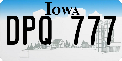 IA license plate DPQ777