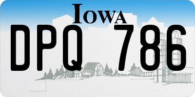 IA license plate DPQ786