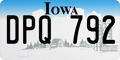 IA license plate DPQ792