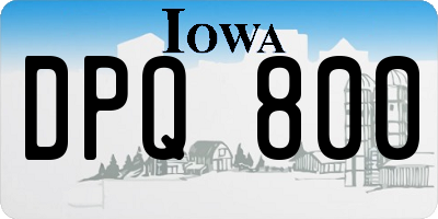 IA license plate DPQ800