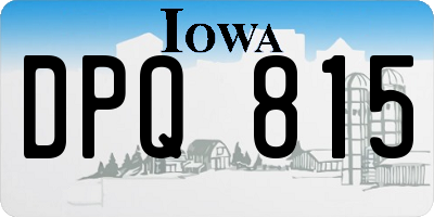 IA license plate DPQ815